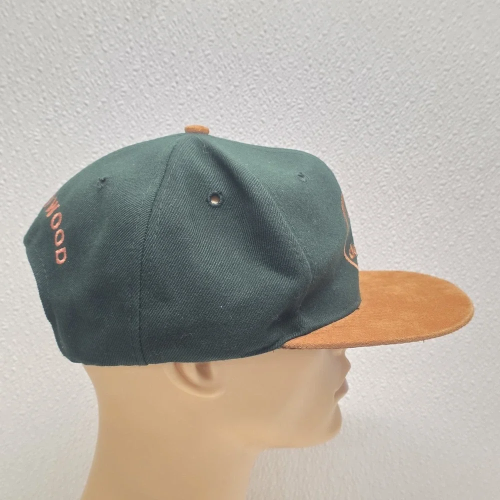 Color by Deluxe Hollywood Snapback Hat Green Brown Leather Vintage